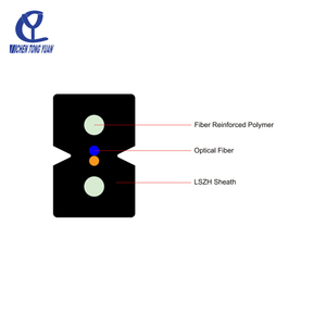 FTTH Drop Fiber Cable GJXFH- Single Mode, 2 Core, 2mm