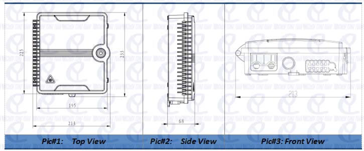 drawing of 12 cores Fiber Optical Terminal Box